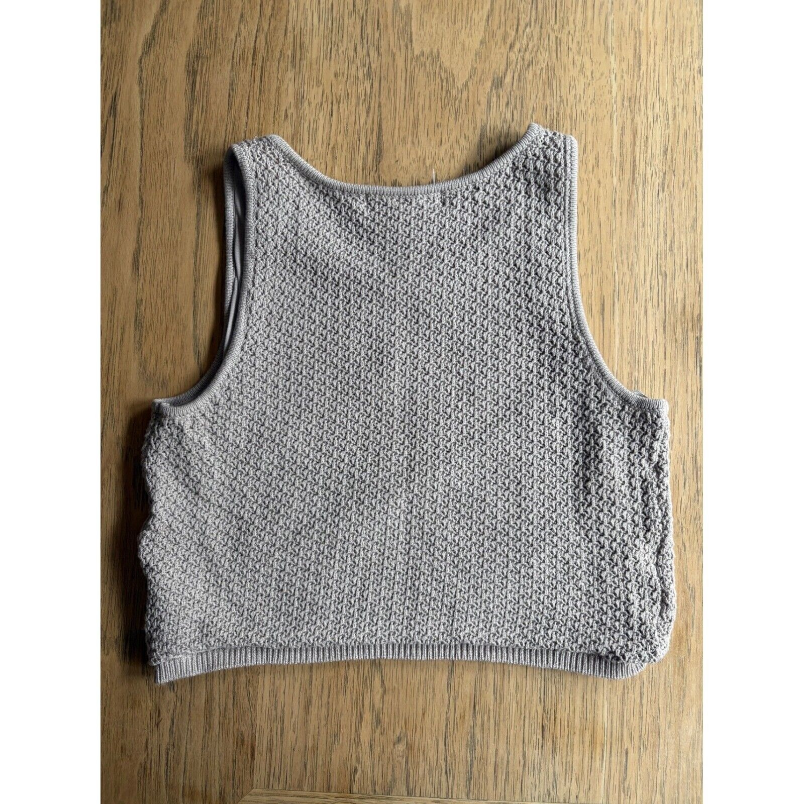 Perfect Stranger Soleil Knit Crop Top Gray Crochet Tank Top Sweater Us 8; Au 12 — image 7 of 8